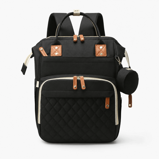 The Sunday Avenue Black Quilted Maternity Backpack - Rowena