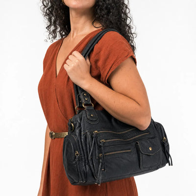 The Sunday Avenue Black School Backpack With Organisers - Chloe