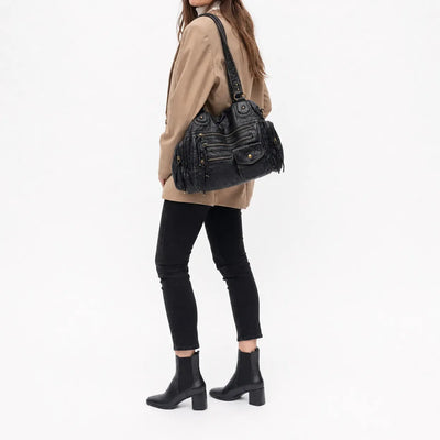 The Sunday Avenue Black School Backpack With Organisers - Chloe