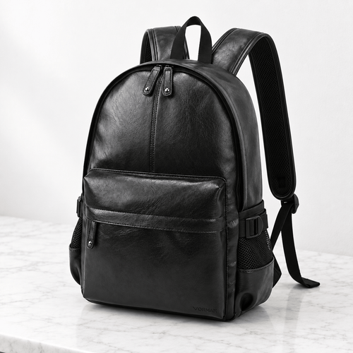 Waterproof PU Leather 17-Inch Laptop Backpack - Persephone