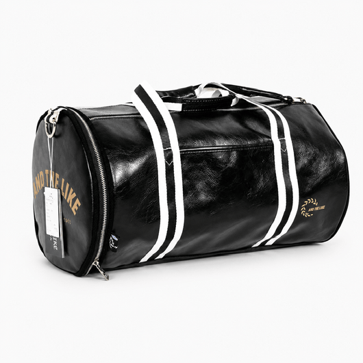 The Sunday Avenue Black Waterproof PU Leather Duffel Bag with Shoe Compartment