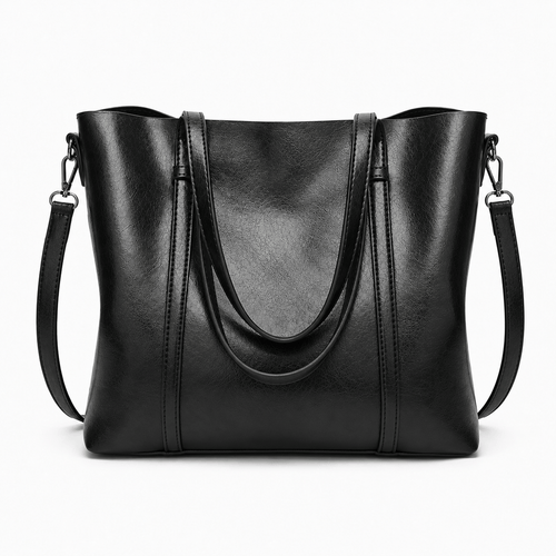 Women's PU Leather Tote Bag with Detachable Shoulder Strap - Jocelyn