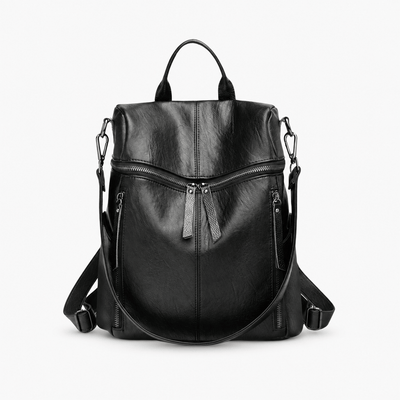 The Sunday Avenue Black Women's Vintage Brown PU Leather Convertible Backpack