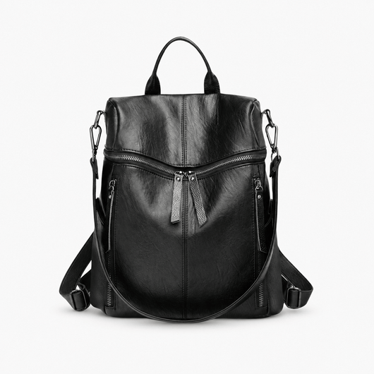 The Sunday Avenue Black Women's Vintage Brown PU Leather Convertible Backpack