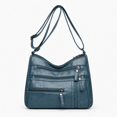The Sunday Avenue Blue Abigail Red Vintage Faux Leather Shoulder Bag