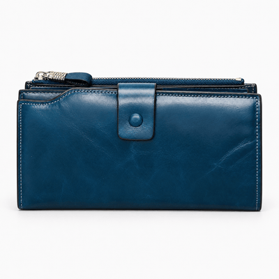 The Sunday Avenue Blue Blue PU Leather Women's Multi-Pocket Clutch Wallet