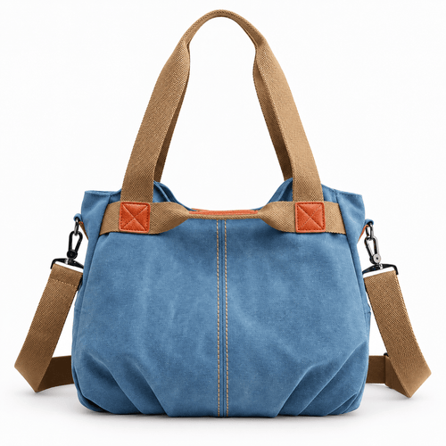 Canvas Tote Bag with Detachable Crossbody Strap - Cerian