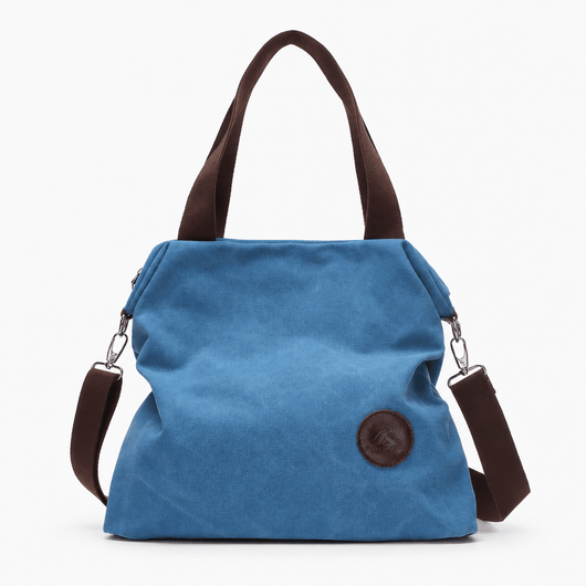 The Sunday Avenue Blue Kate Grey Canvas Convertible Shoulder Bag
