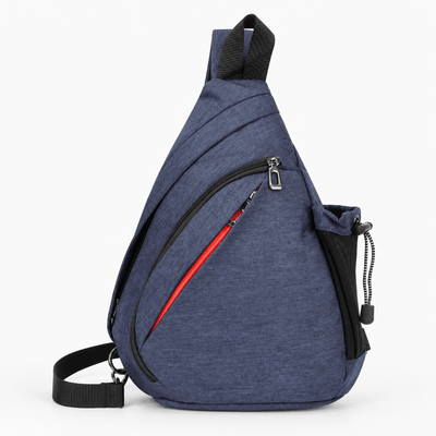 The Sunday Avenue Blue Men's Black Nylon Sling Bag with Anti-Theft Pocket