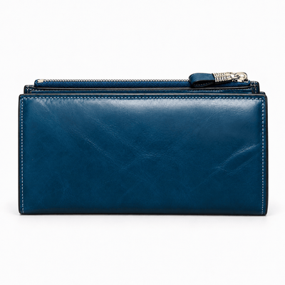 The Sunday Avenue Blue PU Leather Women's Multi-Pocket Clutch Wallet