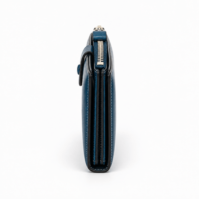 The Sunday Avenue Blue PU Leather Women's Multi-Pocket Clutch Wallet
