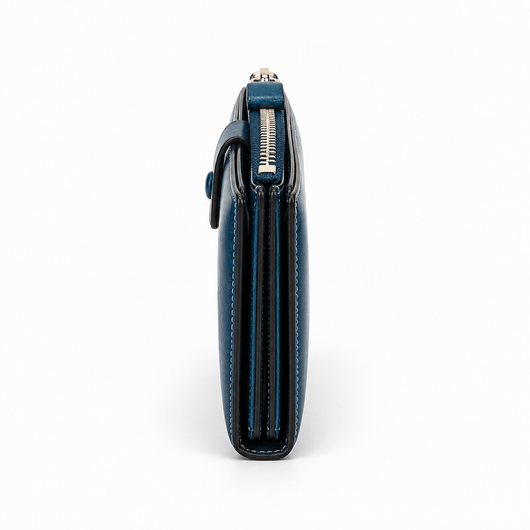 The Sunday Avenue Blue PU Leather Women's Multi-Pocket Clutch Wallet