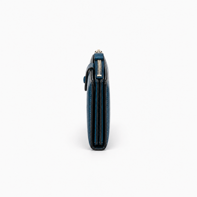 The Sunday Avenue Blue PU Leather Women's Multi-Pocket Clutch Wallet