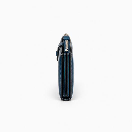 The Sunday Avenue Blue PU Leather Women's Multi-Pocket Clutch Wallet