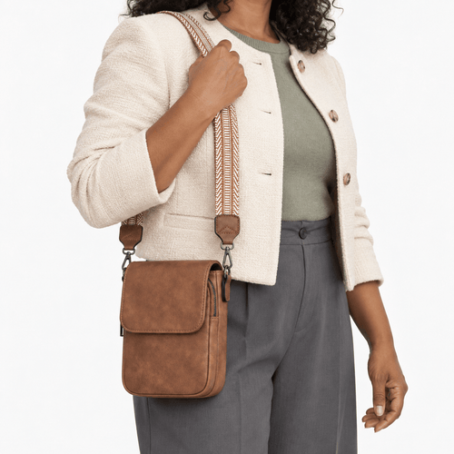 Faux Leather RFID Crossbody Bag - Isadora