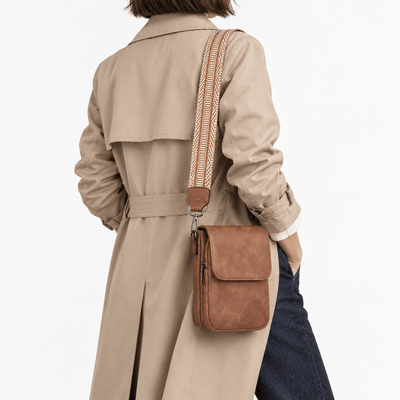 The Sunday Avenue Bonnie Brown Faux Leather RFID Crossbody Bag