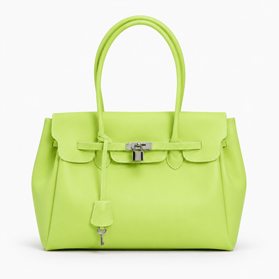 The Sunday Avenue Brat Green Lilac Matte Jelly PVC Tote Bag with Lock