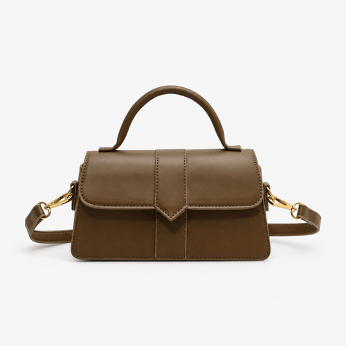 Amalia Brown Mini Flap Crossbody Handbag
