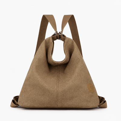 The Sunday Avenue Brown Khloe Grey Canvas Convertible Shoulder Bag and Backpack