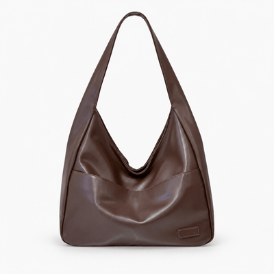 The Sunday Avenue Brown Vegan Leather Hobo Shoulder Bag for 13–15 Inch Laptops