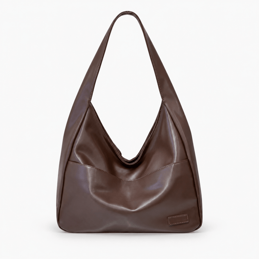 The Sunday Avenue Brown Vegan Leather Hobo Shoulder Bag for 13–15 Inch Laptops