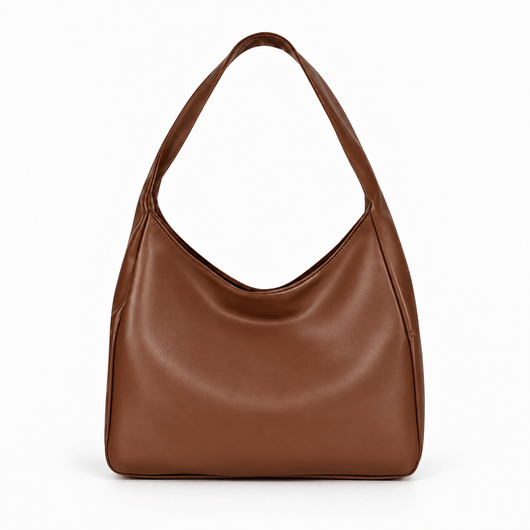 The Sunday Avenue Brown Vegan Leather Hobo Shoulder Bag for 13–15 Inch Laptops