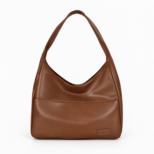 The Sunday Avenue Brown Vegan Leather Hobo Shoulder Bag for 13–15 Inch Laptops