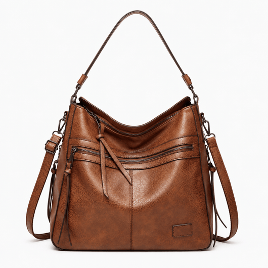 The Sunday Avenue Brown Women's Black PU Leather Multi-Compartment Shoulder Bag