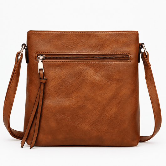 The Sunday Avenue Brown Women's Medium Brown Leather Hobo Crossbody Bag with Removable Inner Pouch