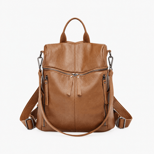 The Sunday Avenue Brown Women's Vintage Brown PU Leather Convertible Backpack