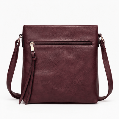 The Sunday Avenue Burgundy Women's Medium Brown Leather Hobo Crossbody Bag with Removable Inner Pouch