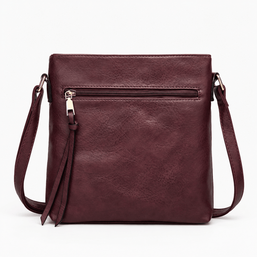 The Sunday Avenue Burgundy Women's Medium Brown Leather Hobo Crossbody Bag with Removable Inner Pouch