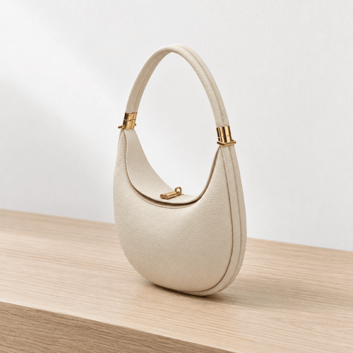 Pebbled Leather Crescent Shoulder Bag - Thomasin