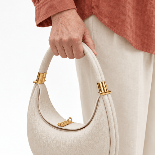 Pebbled Leather Crescent Shoulder Bag - Thomasin