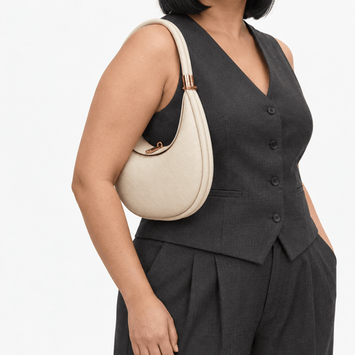 Pebbled Leather Crescent Shoulder Bag - Thomasin