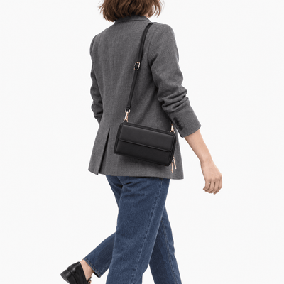 The Sunday Avenue Charlotte Black RFID Blocking Crossbody Bag with Touchscreen Phone Pocket