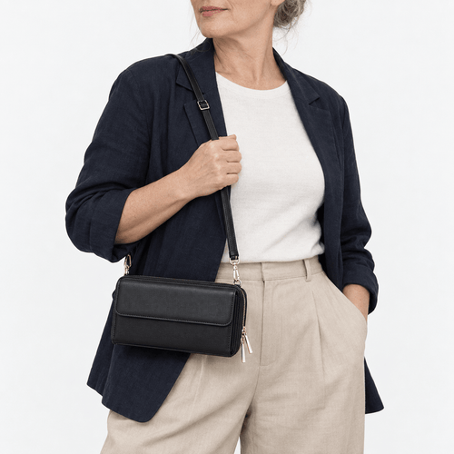 RFID Blocking Crossbody Bag with Touchscreen Phone Pocket - Effie