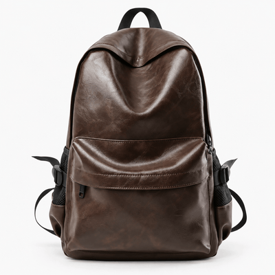 The Sunday Avenue Chocolate Waterproof PU Leather 17-Inch Laptop Backpack - Persephone