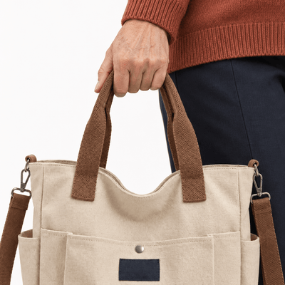 The Sunday Avenue Claire Structured Canvas Tote Bag for 15.6" Laptops