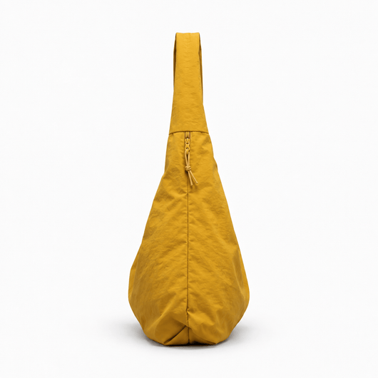 The Sunday Avenue Clara Yellow Nylon Hobo Bag with Multiple Pockets