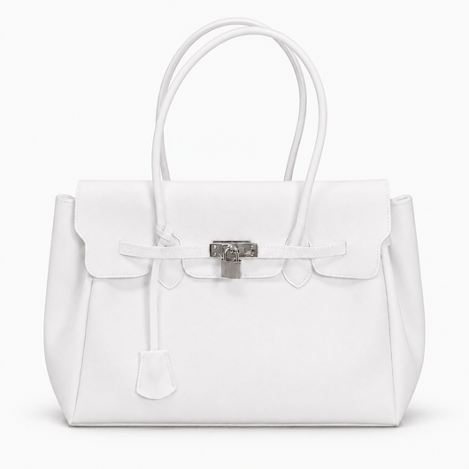 The Sunday Avenue Clear Lilac Matte Jelly PVC Tote Bag with Lock