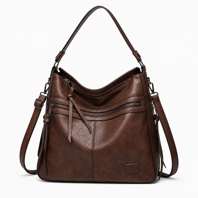 The Sunday Avenue Coffee Women's Black PU Leather Multi-Compartment Shoulder Bag