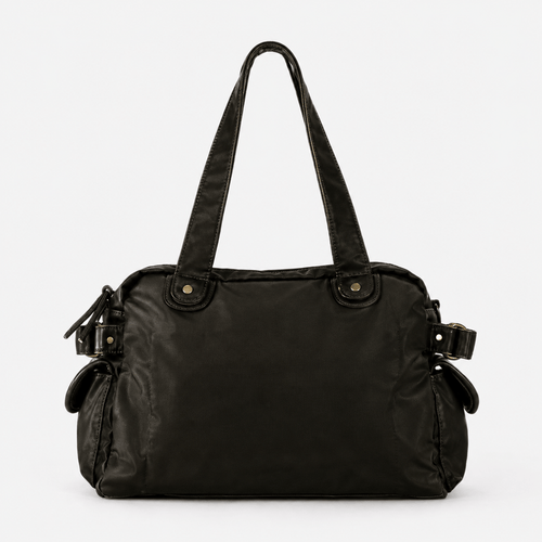 Dark Brown Vintage Multi-Pocket School Shoulder Bag