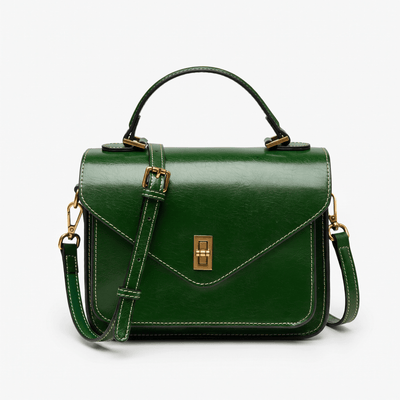 The Sunday Avenue Dark Green Compact Shoulder Bag - Maya