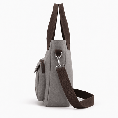 The Sunday Avenue Dorothy Grey Canvas Multi-Compartment Tote Bag