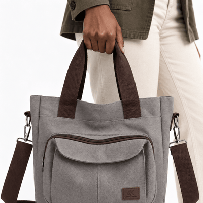 The Sunday Avenue Dorothy Grey Canvas Multi-Compartment Tote Bag
