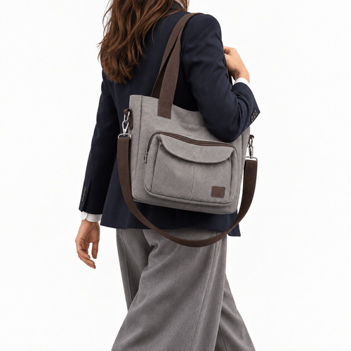 Canvas Multi-Compartment Tote Bag - Isolde