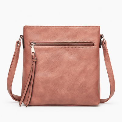 The Sunday Avenue Dusty Rose Women's Medium Brown Leather Hobo Crossbody Bag with Removable Inner Pouch