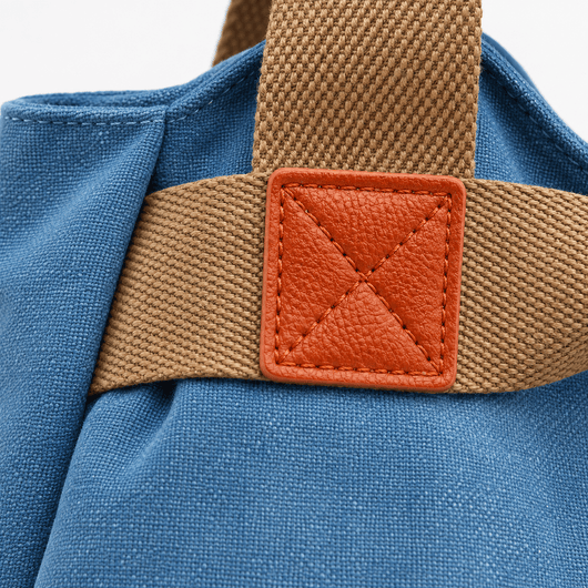 The Sunday Avenue Eleanor Blue Canvas Tote Bag with Detachable Crossbody Strap