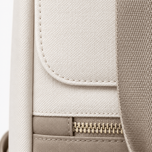 The Sunday Avenue Emiko Beige & Brown Colourblock Oxford Laptop Backpack